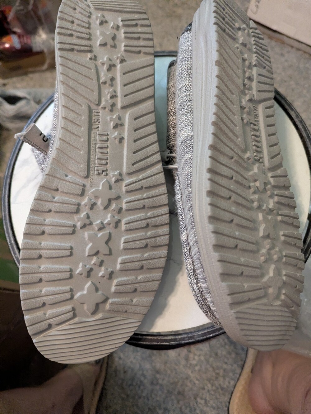 NWT Hey Dude Menswally Stretch Platinum Mix Knit Blend Shoes Sz11 - Picture 3 of 3